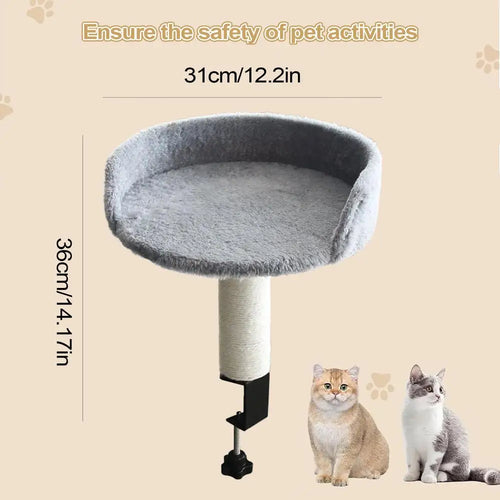 Cat Desk Bed 360 Rotating Hammock for Cat Desk Clamp Kitten Bed for Kittens Pets Animals Indoor Home Apartment Living Room