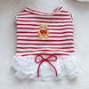 Pet Thin Striped Dress Dog Teddy Small Dog Yorkshire Lace Vest Dog Dresses for Small Dogs Puppy Clothes