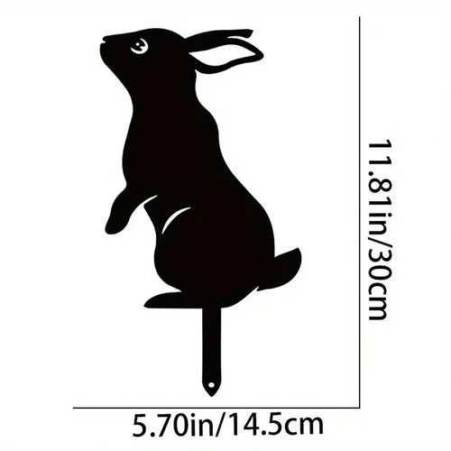 Hollow Wrought Iron Rabbit and Squirrel Garden Figurines