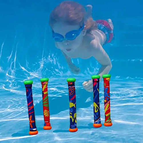 Pool Diving Sticks - 5-Piece Underwater Toy Set for Kids