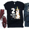 2 Years Old T Shirt Second Birthday 2nd Australian Shepherd Dog Party