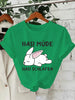 Bunny Is Tired T Shirts Lazy Bunny Graphic Tee Women Casual O Neck Short Sleeve Loose Streetwear Cute Rabbit Print T-Shirt Tops