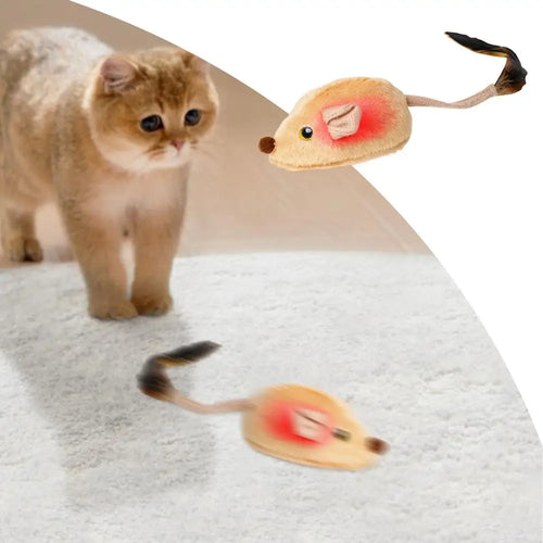 Automatic Interactive Mouse Cat Toy - USB Rechargeable Squeaky Toy
