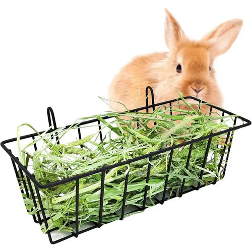 Metal Rabbit Hay Feeder Rack - 23x10x7.5cm Grass Holder