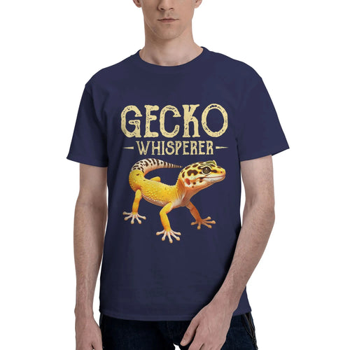Gecko Whisperer Lizard Reptile Lover Cute Leopard Gecko Men T-Shirt Clothes  Tees Short Sleeve fugees 100% Cotton