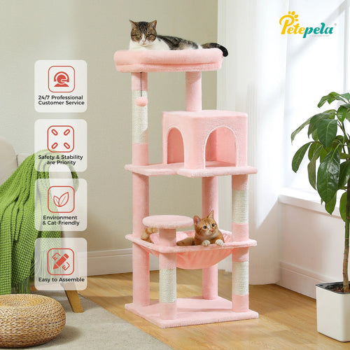 Petepela 5-Level Cat Tree Tower with Hammock and Condo