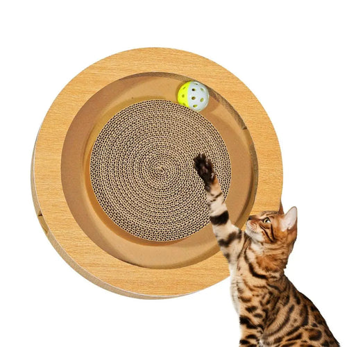 Double-Sided Corrugated Cat Scratching Board - Brown Cardboard Toy