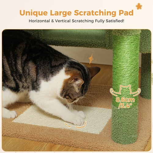Pequlti 72 Multi-Level Cat Tree Tower with Condo & Hammock