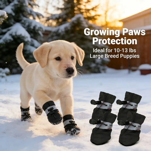 Waterproof Anti-Slip Dog Shoes - Soft Sole 5x4.2cm Cotton Boots