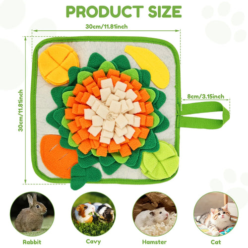 Rabbit Foraging Mat Small Animal Feeding Toy for Hedgehogs Guinea Pigs Chinchilla Snuffle Mat Small Pet Bunny Blanket