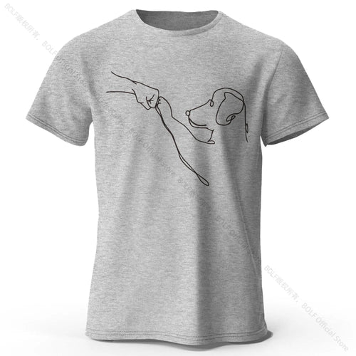 The Dog Friend Printed Modern Minimalist 100% Cotton T-Shirt, Lightweight Round Neck Short Sleeve Tee, Unisex Everyday Wear