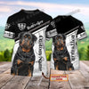 Personalized Name Rottweiler Never Walk Alone 3D Printed Men's T-Shirt Summer Casual Unisex Tee shirt Gift For Dog Lovers TTD21