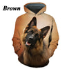 New Fashion Casual German Shepherd Animal Dog 3D Printing Men's Round Neck Hoodie Tops T-shirt Couple Hoodie