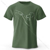 The Dog Friend Printed Modern Minimalist 100% Cotton T-Shirt, Lightweight Round Neck Short Sleeve Tee, Unisex Everyday Wear