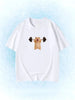 Funny Snowboarding Hamster Animal Print T-Shirt Cute Meme Loose Short Sleeve Unisex Casual Summer Top for Women Daily Y2k Tops