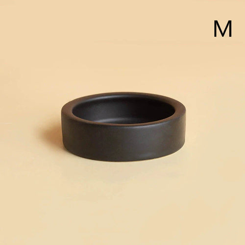 (BBQ4)Reptile Food Bowl Anti-Escape Ceramic Feeder Dish Black Reptile Water Bowl For Hermit Crab Gecko Chameleon Corn Snake