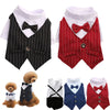 English Style Gentleman Dog Dress Puppy Suit with Tie for Formal Occasions Four Seasons Wedding Pet Photo Teddy Clothes