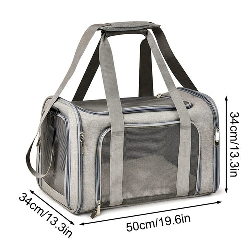 Collapsible Soft-Sided Pet Carrier for Cats and Dogs up to 15lbs