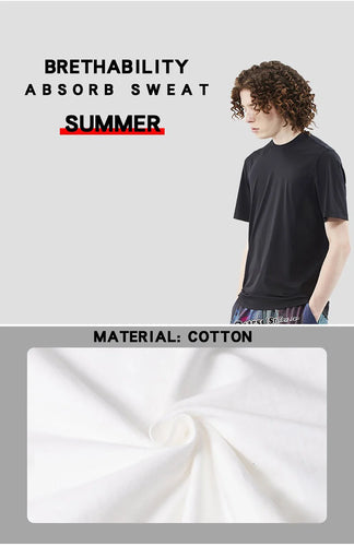Meow Black Cat Funny Printing Men T-Shirts Breathable Tee Clothes Summer Streetwear Tops Oversized Loose Cotton Short Sleeve
