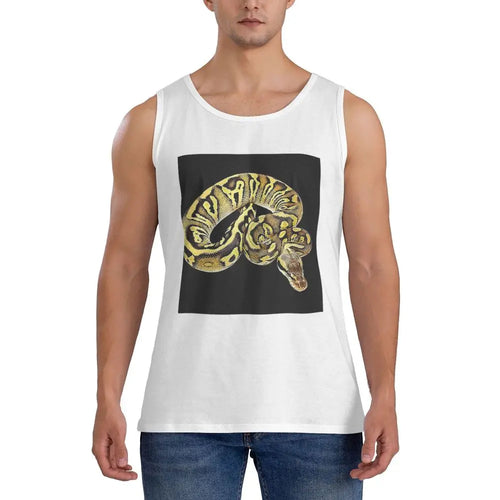 Ball Python Pastel Leopard 100% Cotton Men's Sweatshirt Vest Sleeveless Clothing Tees Men Tank Tops T-shirt