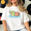 Capybara T-shirts Women Manga Graphic Tee Harajuku Top Female Japanese Manga Designer Clothing
