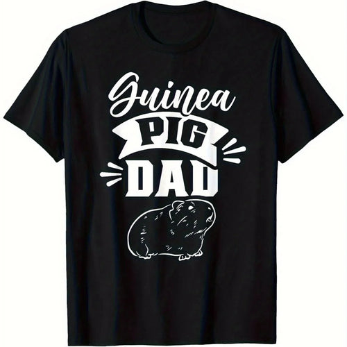 Guinea Pig Dad Graphic T-Shirt Men Casual Cotton Short Sleeve Crew Neck Tee Daily Wear