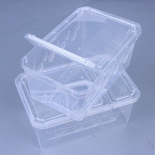 Reptile Tank Insect Spiders Tortoise Lizard Plastic Transparent Reptile Breeding Box Vivarium With Balcony Feeding Supplies