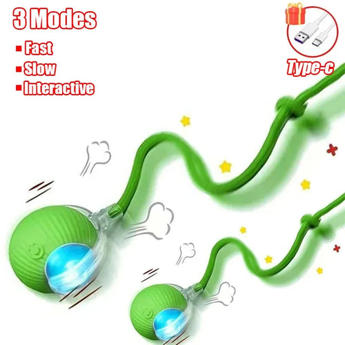 1~3pcs Cat Interactive Ball Toy Automatic Rolling Ball Tail Rechargeable Smart Pet Electric Toy Dog Cat Training Imitate Mouse
