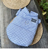 Blue Checkered Dog Clothes Teddy Winter Thickened Cotton Coat Yorkshire Warm-Weather Outerwear with Traction Buckle