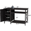 40-120 Gallon Black Reptile Tank Stand with Storage and Power Outlet, 48x24 Tabletop