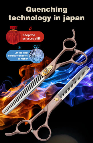 Fenice 7.5 Pet Grooming Thinning Scissors - JP440C Steel