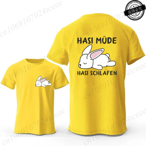 Bunny Is Tired T Shirts Lazy Bunny Shirts Cute Rabbit Graphic Tee Women Short Sleeve Casual Tops Lazy Streetwear Fashion T-shirt