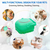 Silicone Pet Bath Brush with 80ml Shampoo Dispenser