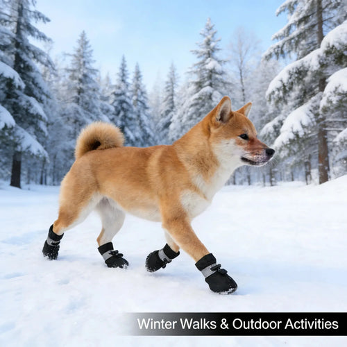 Waterproof Anti-Slip Dog Shoes - Soft Sole 5x4.2cm Cotton Boots