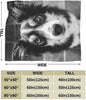 Australian Shepherd Dog Face Blanket Black White Print Soft Fleece Throw Pet Lover Gift Home Decor Cozy Bedding Accessory