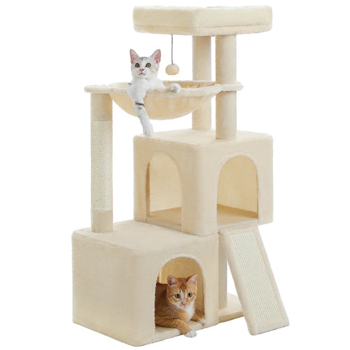 Pequlti 104cm Multi-Level Cat Tree with 2 Condos - Wood