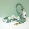 Luxury Bow Dog Collar Set | Cotton & Polyester | XS–XL | With Leash & Poop Bag