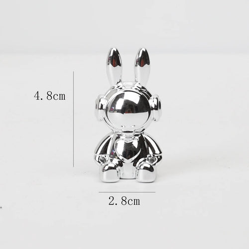 Rabbit Figurine Long-Eared Rabbit Statue Home Office Desktop Decoration Car Central Control Easter Bunny Art Ornaments
