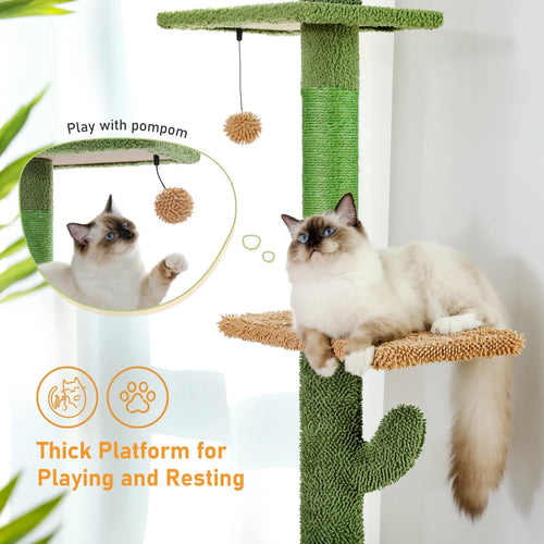 PAWZ Road 5-Tier Floor to Ceiling Cactus Cat Tree - Green
