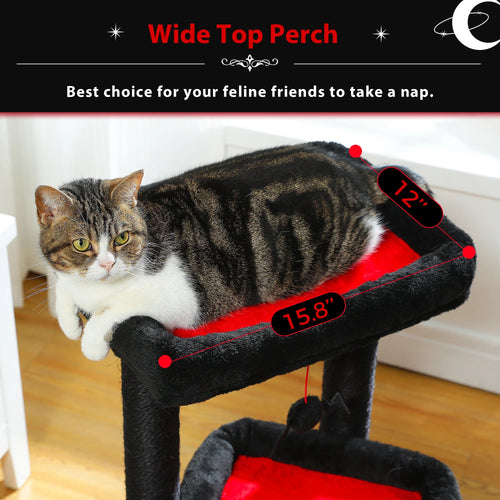 PEQULTI Cat Tree Tower with Condo and Sisal Scratching Posts