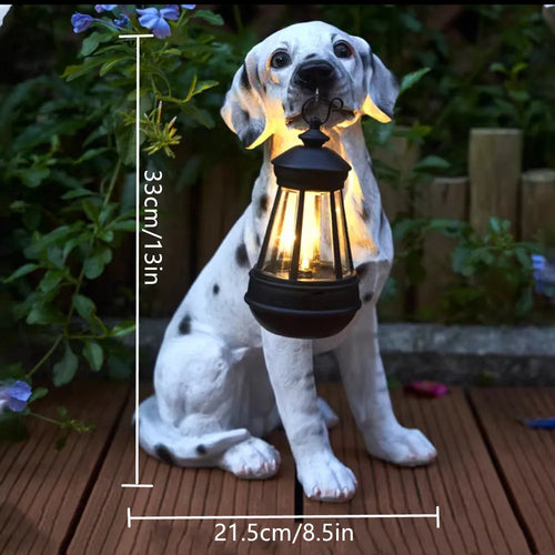 GoldenRetriever GermanShepherd  Rottweiler,Statue Outdoor with SolarLed Home GardenDecoration Windproof Lamp RealisticDog Decor