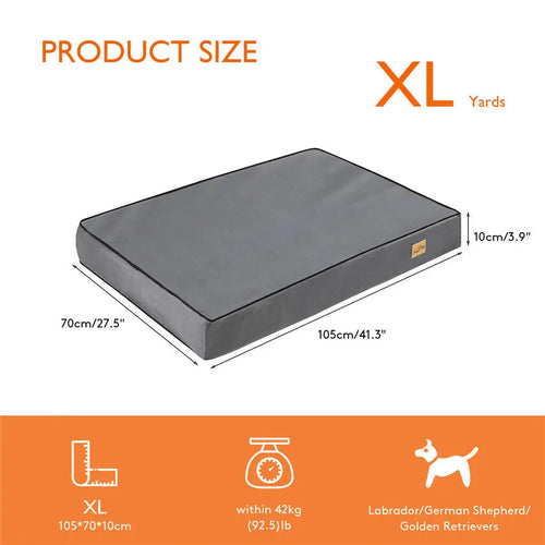 Bingopaw Orthopedic Memory Foam Dog Bed - Waterproof Grey