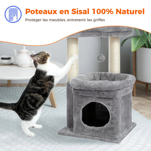 Pequlti Multi-Level Cat Tree Tower with Condo and Hammock