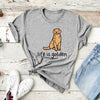 Cute Golden Retriever Dog Mom Tshirt Life Is Golden Shirt O-Neck T-shirts Casual Short Sleeve Tee English Retriever Gift Y2K Top