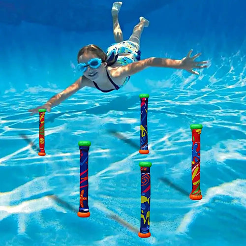 Pool Diving Sticks - 5-Piece Underwater Toy Set for Kids