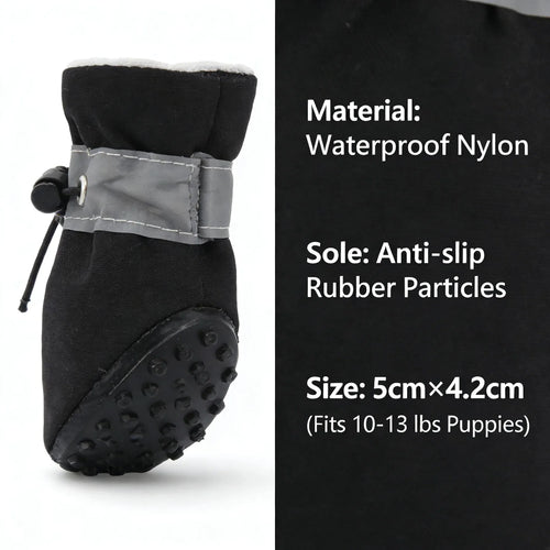 Waterproof Anti-Slip Dog Shoes - Soft Sole 5x4.2cm Cotton Boots