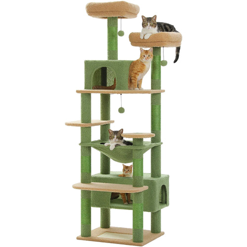 Pequlti 72 Multi-Level Cat Tree Tower with Condo & Hammock