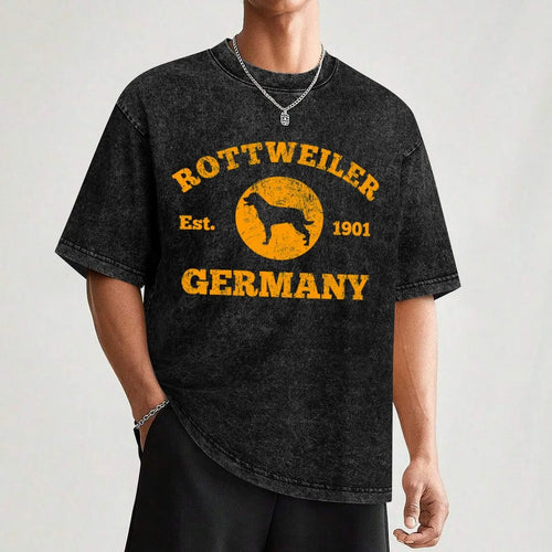 RottWeiler Dog Est. 1901 in Germany T-Shirt Quick Dry Sports Short Sleeve Tee