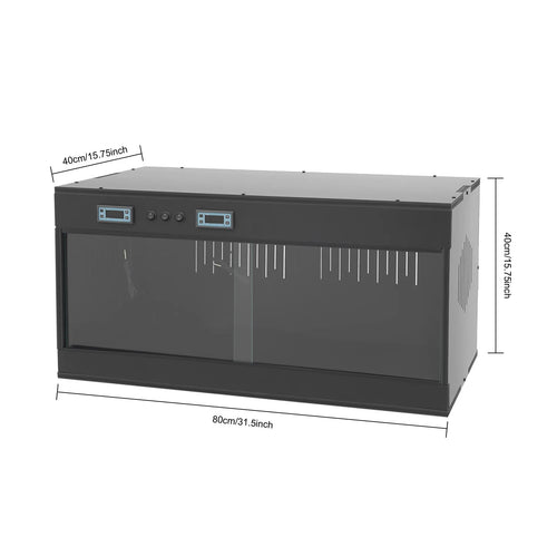 Reptile Lounge Habitat with Glass Sliding Door and Intelligent Thermostat 80*40*40cm Reptile Breeding Box LCD Reptile Pet  Box