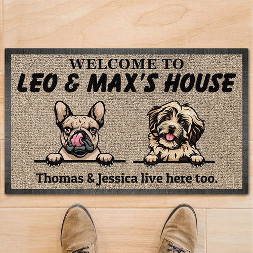 Welcome To Pet House Personalized Custom Photo Dog Cat Doormat C693